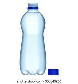 Bottle of water. Vector Illustration isolated on white background.