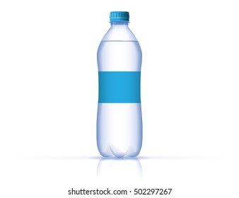 A Bottle Of Water For Your Design And Logo. It Is Easy To Change The Color Of The Roof And Labels. Bottle Transparent.