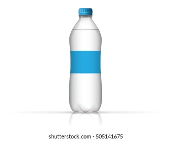 A bottle of water for your design and logo. It is easy to change the color of the roof and labels. Bottle transparent.