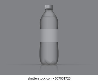 A bottle of water for your design and logo. It is easy to change the color of the roof and labels. Bottle transparent.