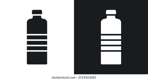 Flasche Wasserlinie Vektorsymbol in solide und Umriss Stil gesetzt.