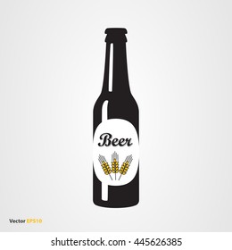 Bottle of wheat beer with label