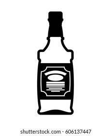 Bottle of whiskey. Bourbon isolated. Tequila on white background