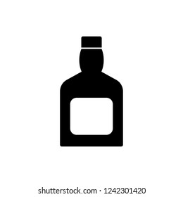 Bottle of whiskey monochrome icon. Vector illustration.