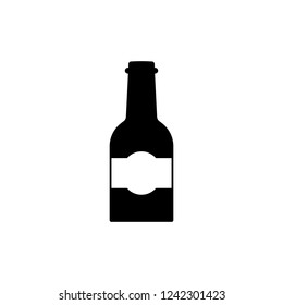 Bottle of whiskey monochrome icon. Vector illustration.