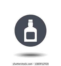 Bottle of whiskey monochrome icon. Vector illustration.