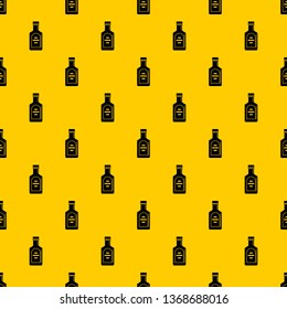 Bottle of whiskey pattern seamless vector repeat geometric yellow for any design