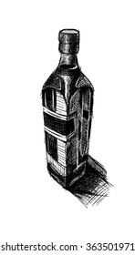 bottle of whiskey, vector illustration