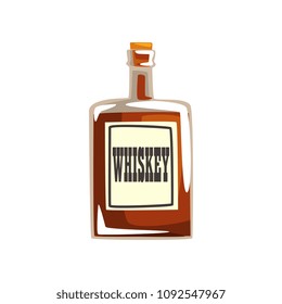Bottle of whiskey vector Illustration on a white background