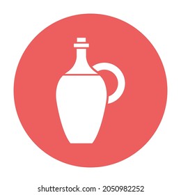 Bottle white glyph with color background vector icon which can easily modify or edit 