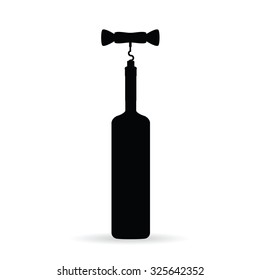 bottle of wine alcohol vector silhouette