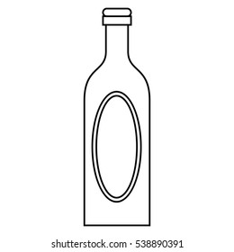 bottle wine cap blank label outline
