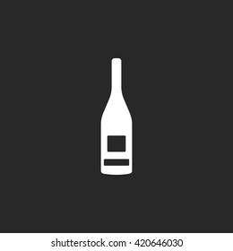 Bottle of wine champagne sign simple icon on  background