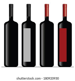 bottle of wine color vector illustration
