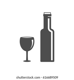 Bottle of wine with cork icon