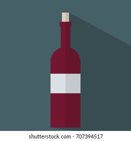 Bottle of Wine Flat Icon