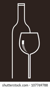Bottle of wine and glass