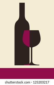Bottle of wine and glass