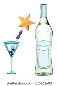 Bottle of wine with a glass
