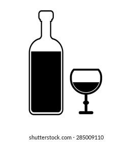 bottle of wine and a glass