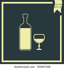 bottle of wine and a glass