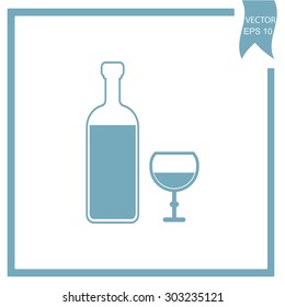 bottle of wine and a glass