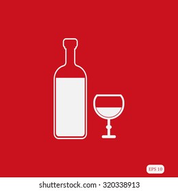 bottle of wine and a glass