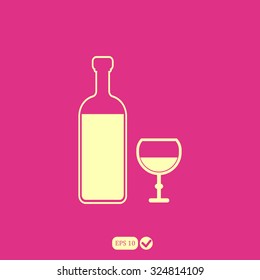 bottle of wine and a glass