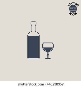 bottle of wine and a glass