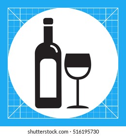 Bottle of wine and glass