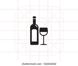 Bottle of wine and glass