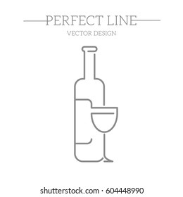 Bottle of wine and glass