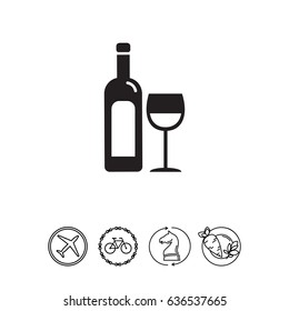 Bottle of wine and glass