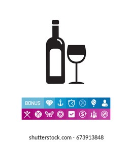 Bottle of wine and glass