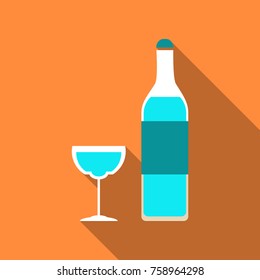 Bottle of wine and glass