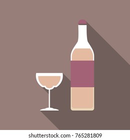 Bottle of wine and glass