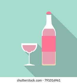 Bottle of wine and glass