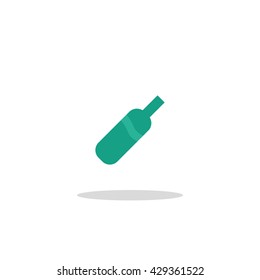 Bottle wine glass green icon vector