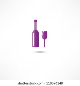 A bottle of wine and a glass icon