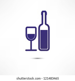 A bottle of wine and a glass icon
