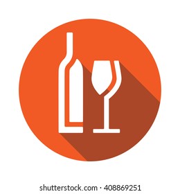 Bottle of wine and glass icon
