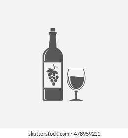 Bottle of wine with a glass icon