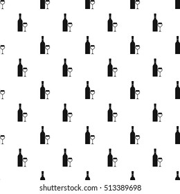Bottle of wine and glass pattern. Simple illustration of bottle of wine and glass vector pattern for web