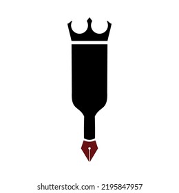 Bottle of Wine and Glass of Wine Vector Logo Concept.