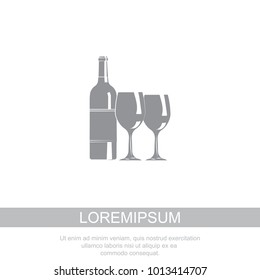 A bottle of wine and glasses, wine and glasses