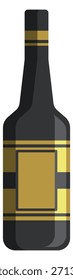 A bottle of wine with a gold label