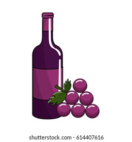 bottle of wine and grape fruit tasty