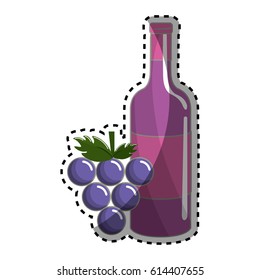 bottle of wine and grape fruit tasty