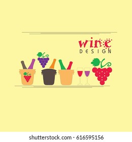 Bottle of wine in ice bucket.wine icon.vector illustration