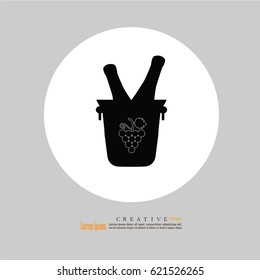 Bottle of wine in ice bucket.wine icon.vector illustration
